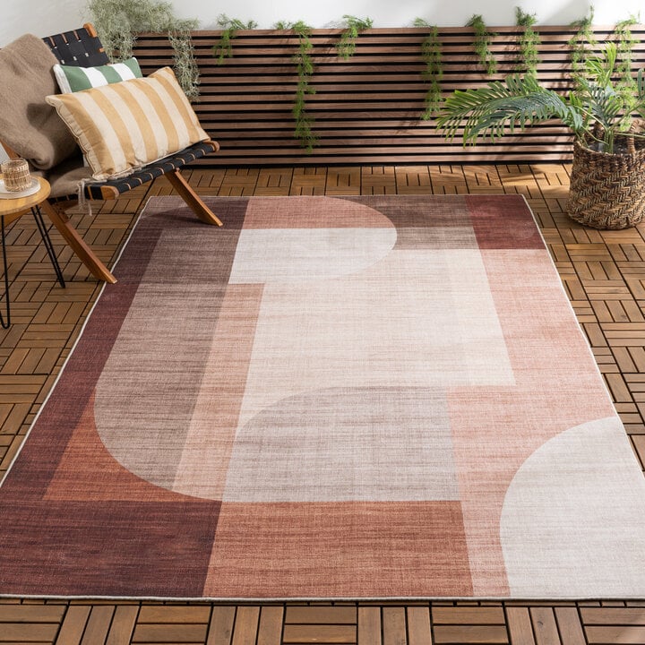 Gartenteppich Abstrakt - Groovy Shapes Creme Terra