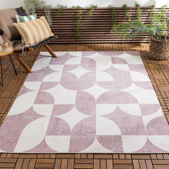 Gartenteppich Abstrakt - Groovy Tiles Lila