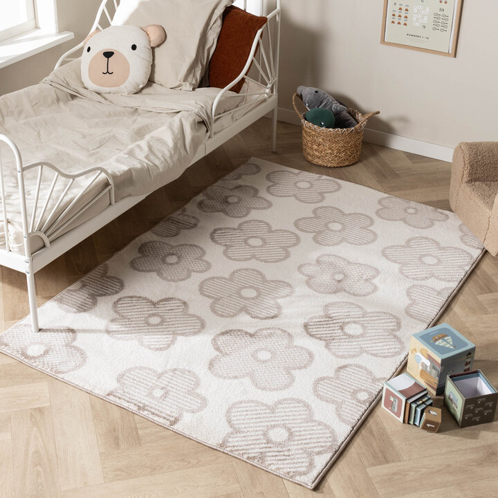 Teppich Kinderzimmer - Bowie Blume Creme