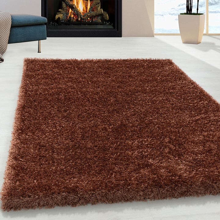 Hochflor Teppich - Blushy Terracotta Braun