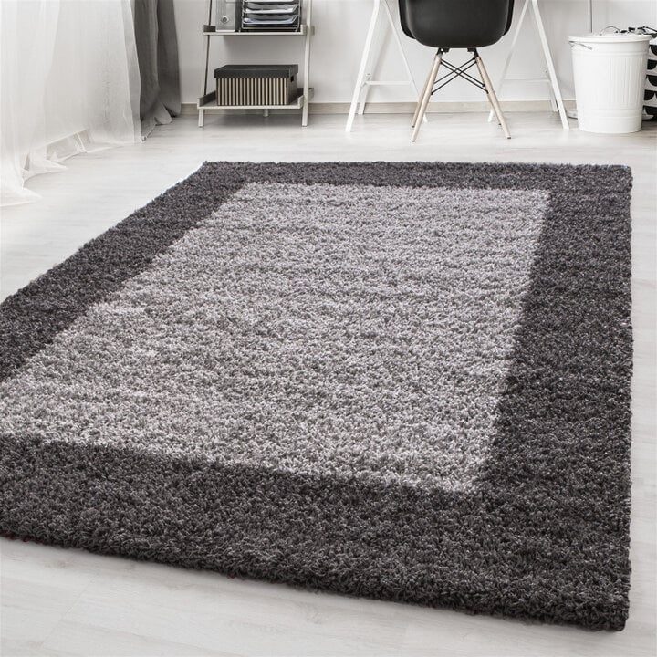 Hochflor Teppich - Edge Grau