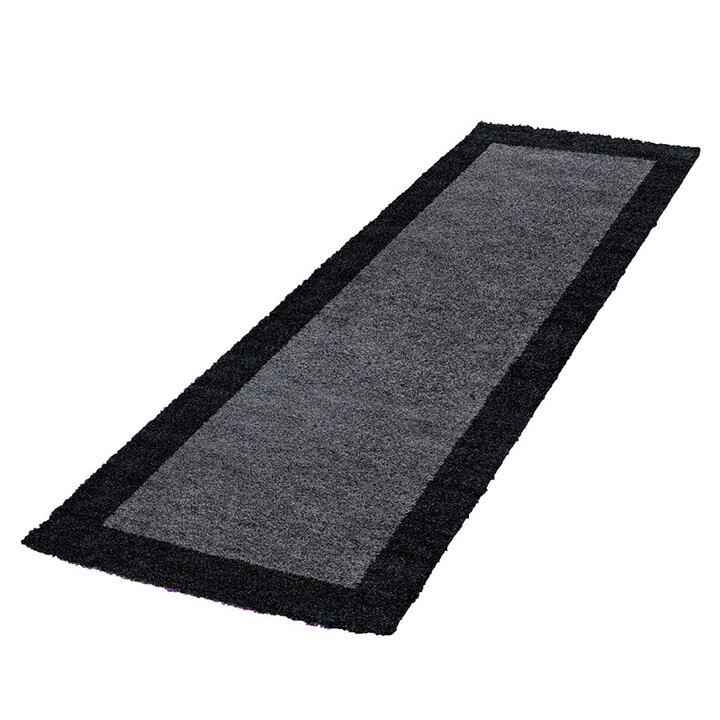 Hochflor Läufer - Edge Schwarz