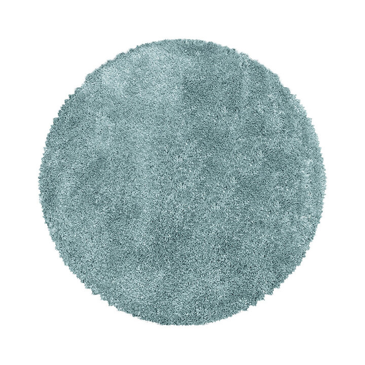 Hochflor Teppich Rund - Fuzzy Hellblau