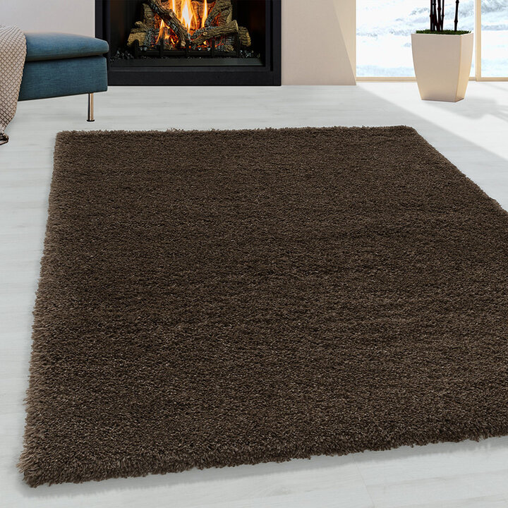 Hochflor Teppich - Fuzzy Braun