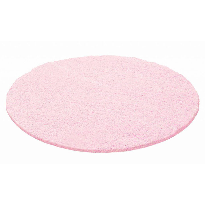 Hochflor Teppich Rund - Life Rosa