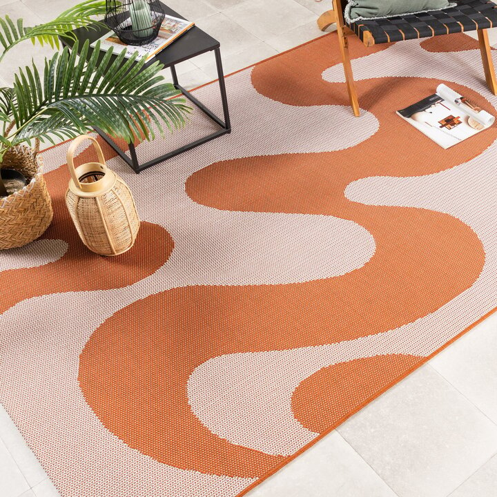 In- & Outdoor Teppich - Summer Swirl Terracotta