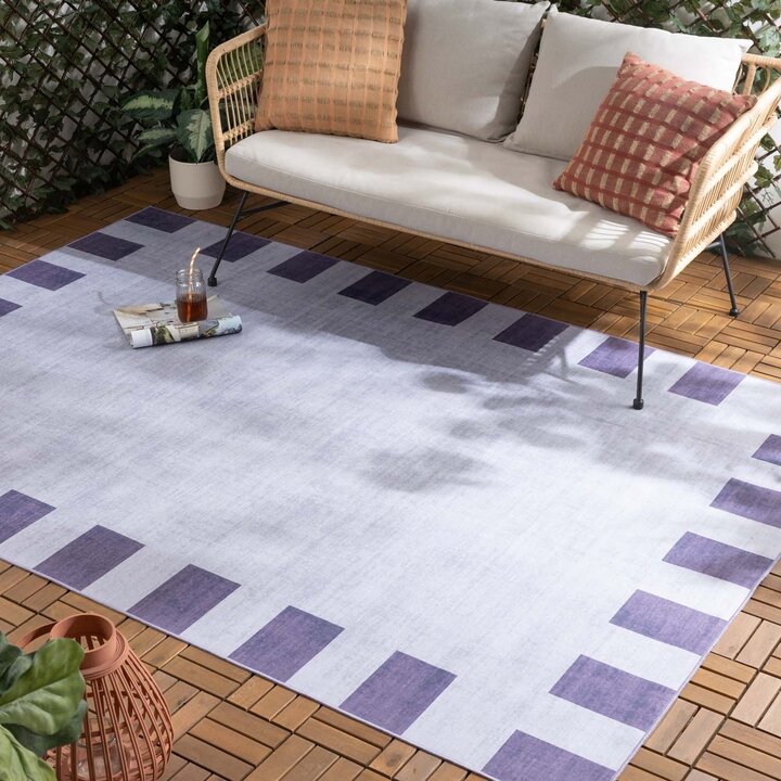 Outdoor Teppich Violett - Riva Border