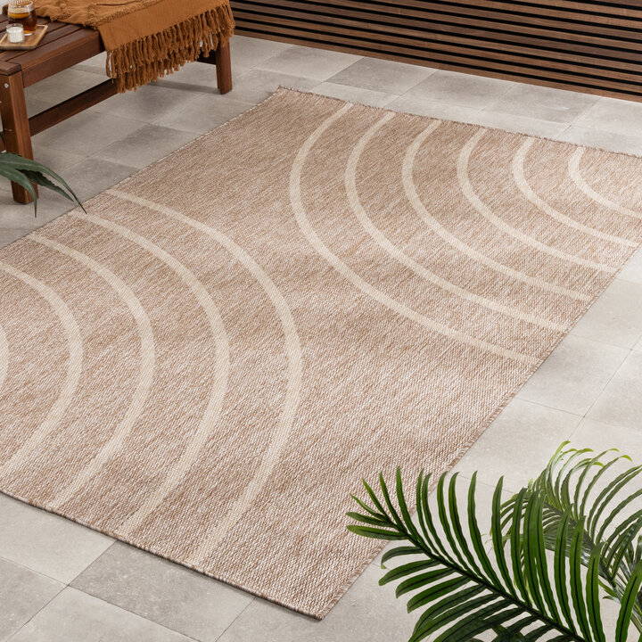 In- & Outdoor Teppich - Sierra Curves Beige Creme