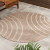 In- & Outdoor Teppich Rund - Sierra Curves Beige Creme - thumbnail