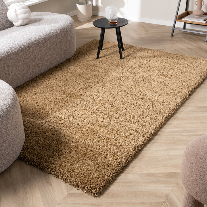 Hochflor Wohnzimmer Teppich - Yves Gold