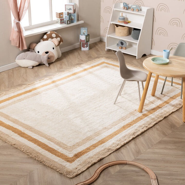 Waschbarer Kinderteppich - Milo Beige